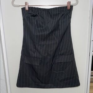 Princess Polly Gray & White Pinstripe Mini Dress | 2